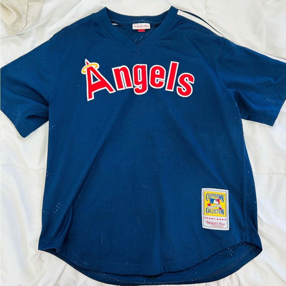 Vintage Mitchell & Ness Anaheim Angels Rod Carew Jersey